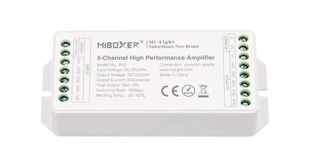Miboxer 5-channel High Performance Amplifier Pa5 User Guide