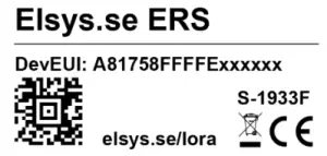 ELSYS ERS Desk LoraWAN Wireless Sensor - barcode contains DevEUI