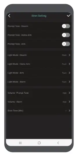 veho VHS-006-OS Cave Wireless Siren- Siren settings