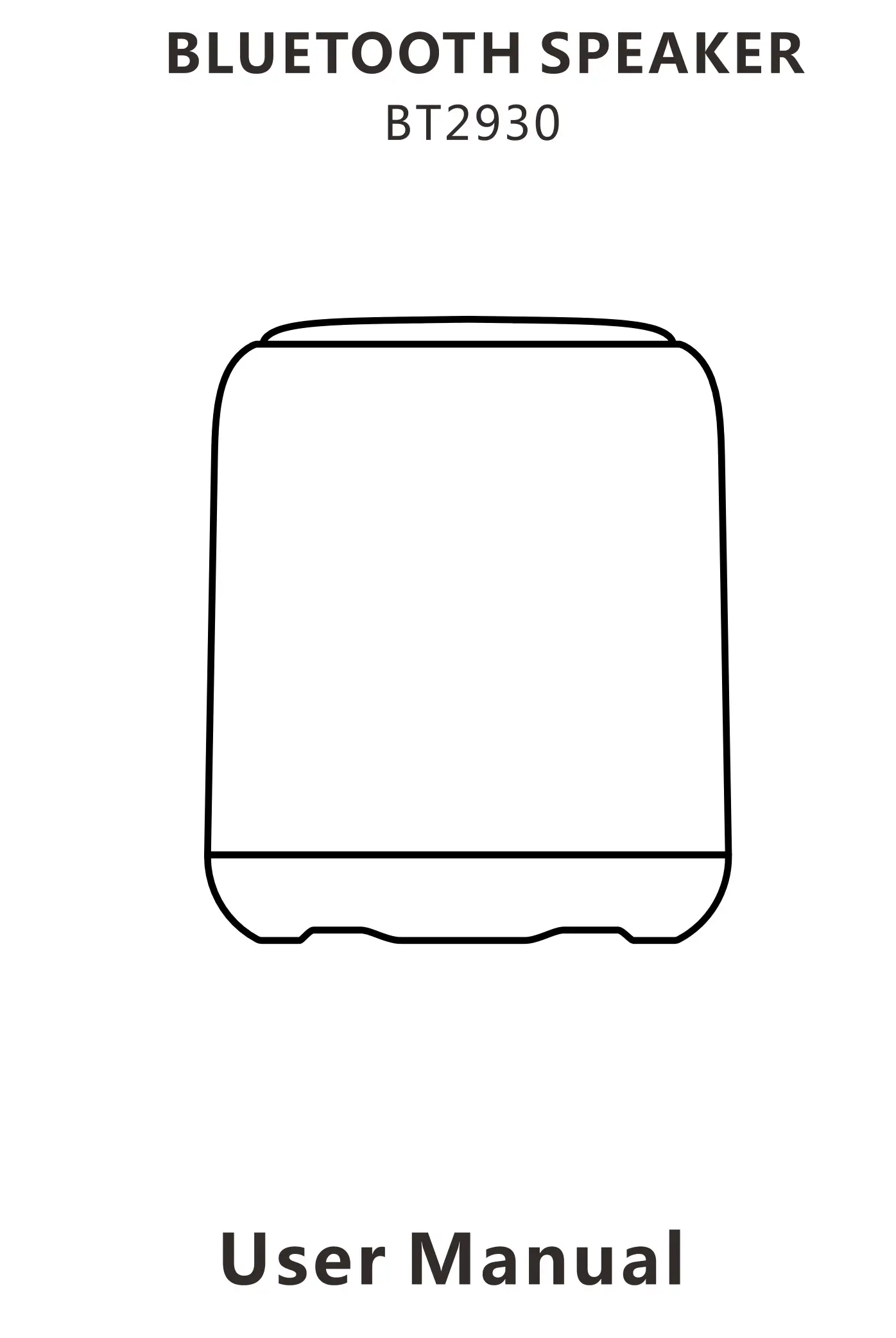 Shenzhen Kingree Intelligent Digital BT2930 Bluetooth Speaker User Manual