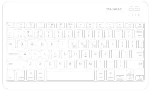 MACALLY BTBLTABKEY Rechargeable Backlit Quick Switch Bluetooth Compact Keyboard for Three Devices