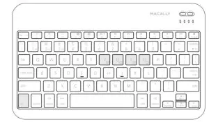 MACALLY BTBLTABKEY Rechargeable Backlit Quick Switch Bluetooth Compact Keyboard for Three Devices - figure 3