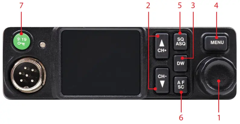 PNi HP 8900 CB Radio Station - Front panel description