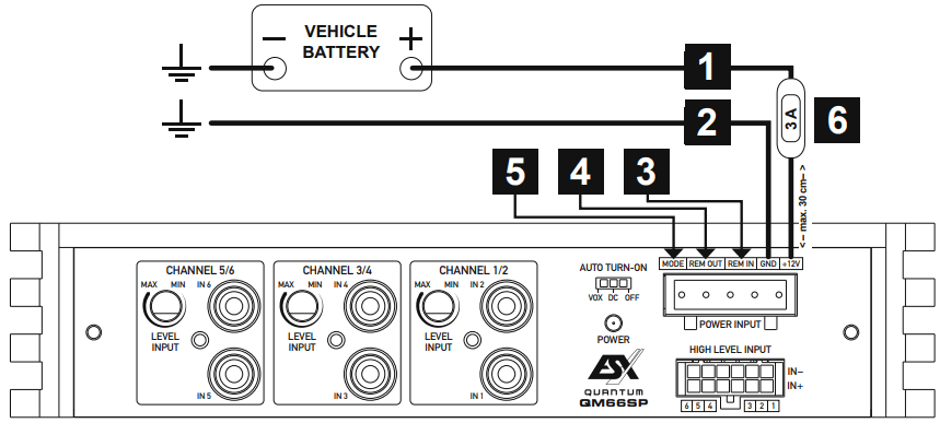 ESX QM66SP Quantum Digital Full HD Audio 6 Channel Signal Processor - ELECTRICAL INTERCONNECTION