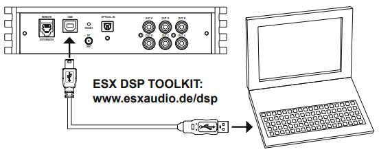 ESX QM66SP Quantum Digital Full HD Audio 6 Channel Signal Processor - LAPTOP