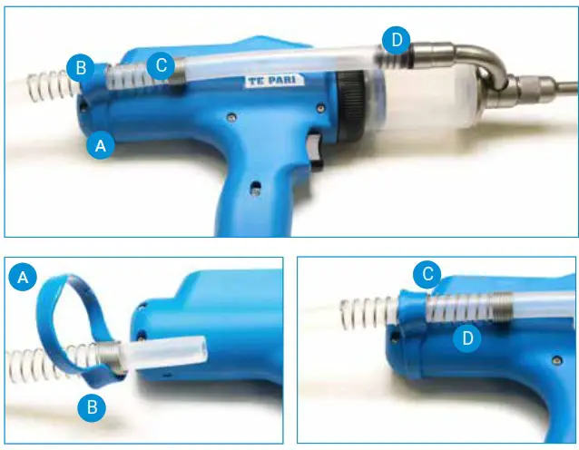 TE PARI TP V20 Revolution Smart Dosing Gun - Fitting the feed tube