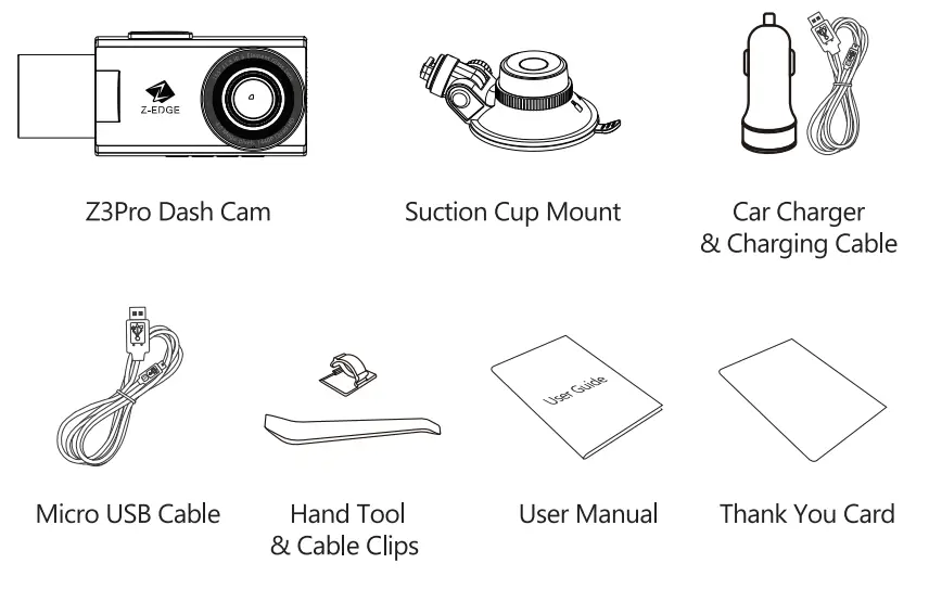 Z-EDGE Z3Pro GPS Dual Dash Camera - box