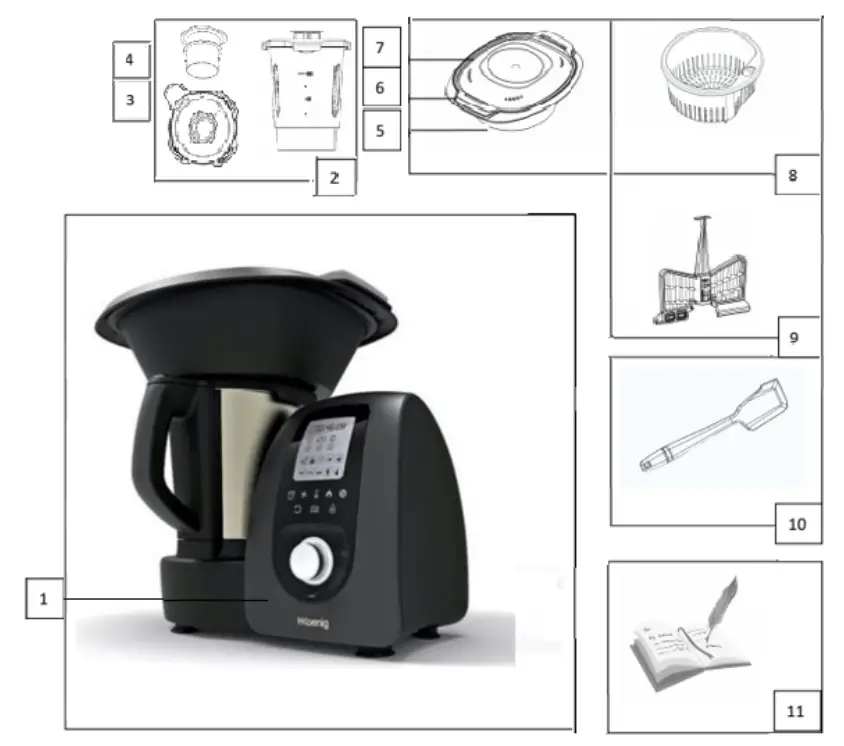 H Koenig HK8 Kitchen Robot Food Processor - fig