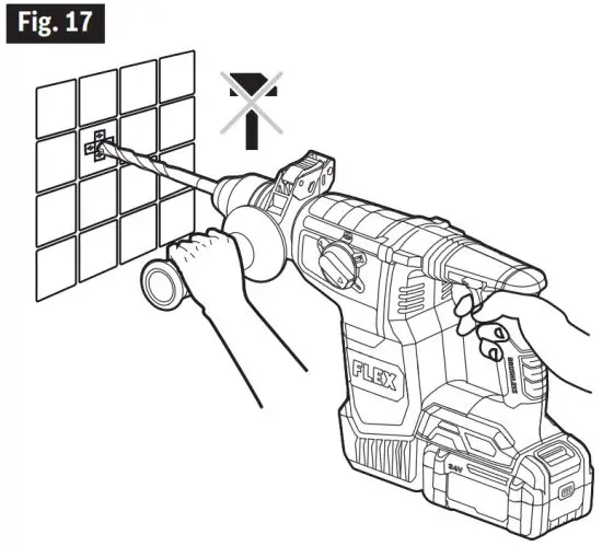 FLEX FX1551A 24V 1 Inch Rotary Hammer - ROTARY DRILLING 1