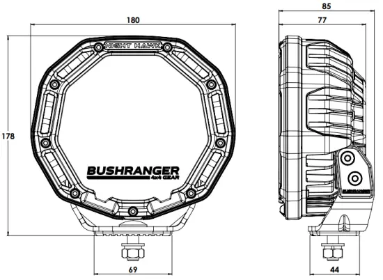 BUSHRANGER NHX180VLI Night Hawk LED Driving Light - Single Light 1