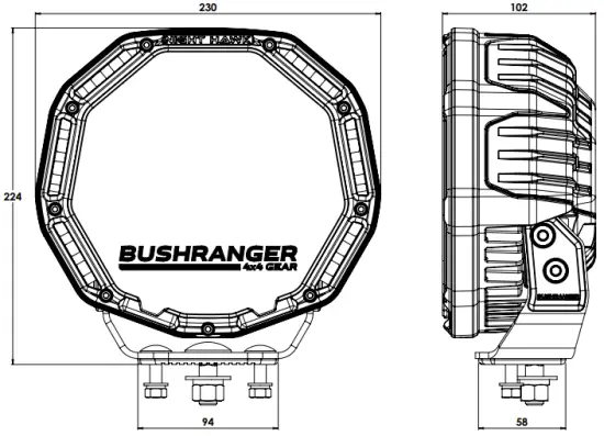 BUSHRANGER NHX180VLI Night Hawk LED Driving Light - Single Light 2