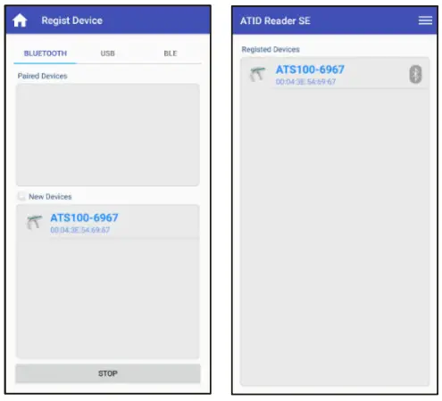 Atid ATS200 Handheld UHF RFID Reader - Connectable devices