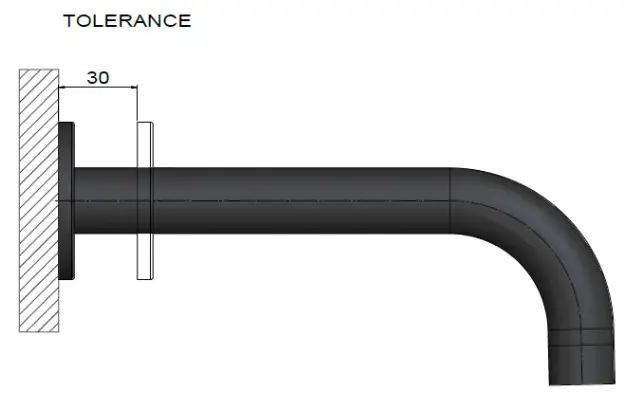 meir Round Curved Bath Spout - - SPECIFICATIONS-