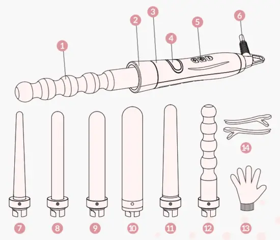 BESTOPE BP06011 6-In-1 Curling Set - iron