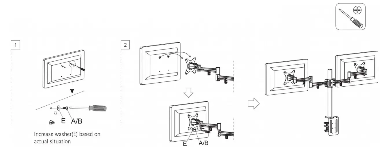 Dual Monitor Mount- stap -3