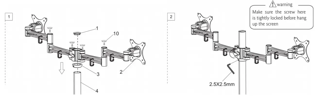 kogan Dual Monitor Mount- stap-2