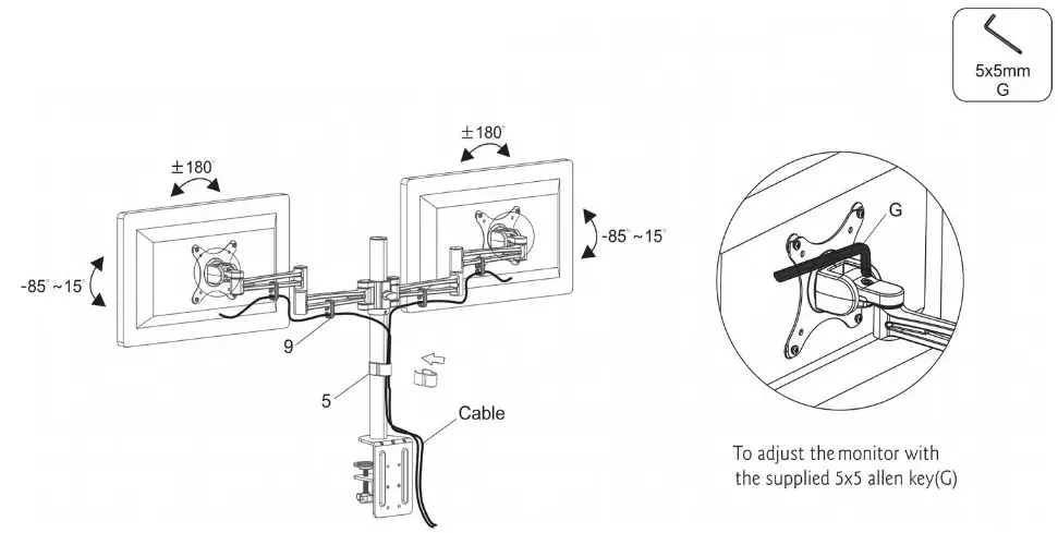 kogan Dual Monitor Mount- stap-4