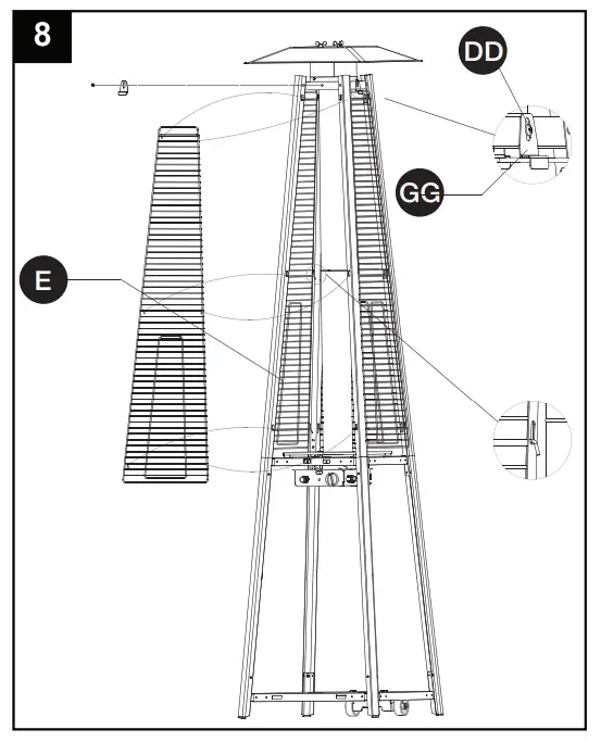 Volcano G21 Gas patio heater - Montageanleitung 8