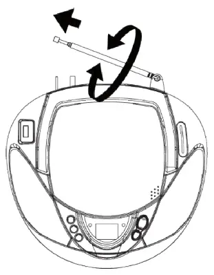 GOGEN CDM 388 USB MP3 CD Radio Portable Player - antenna