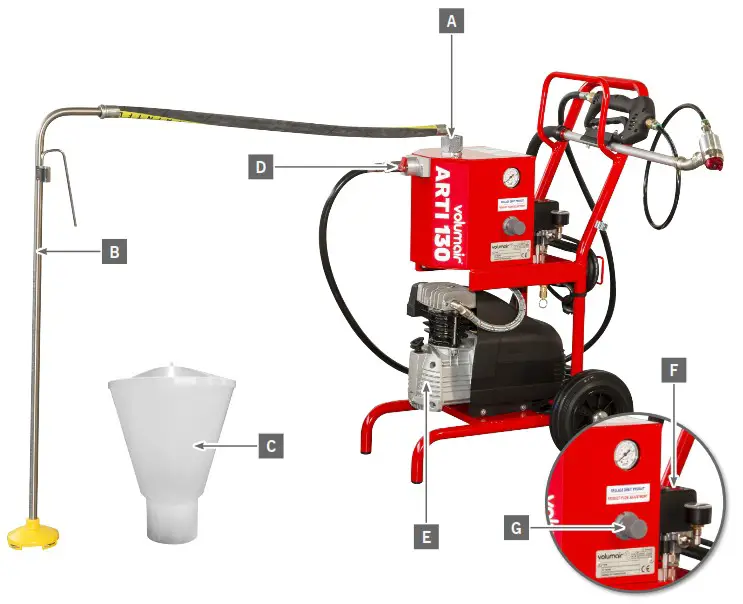 volumair HV460 Long Spray Gun ARTI 130 2 Trolley - YOUR MACHINE