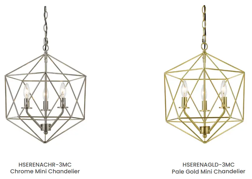 HANOVER HSERENACHR-1PD Chrome Pendant Light - fig1