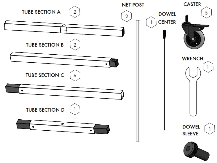 DOMINATOR 30KPCTP Rolling Pickleball Net Components - 1