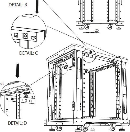 CLAYTEK WS Series Server Racks and Server Cabinets - How to adjust mounting rails 2