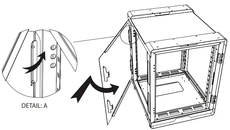 CLAYTEK WS Series Server Racks and Server Cabinets - How to close side panel 1