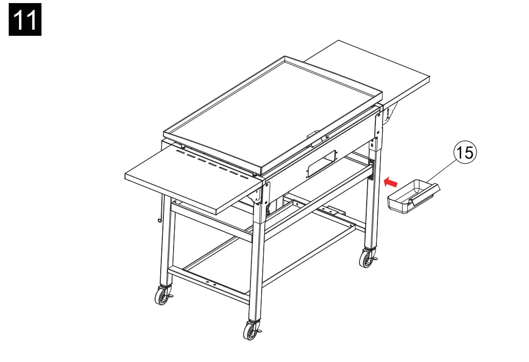 GB4000 36 Inch 4-Burner Gas Griddle Assembly illustration