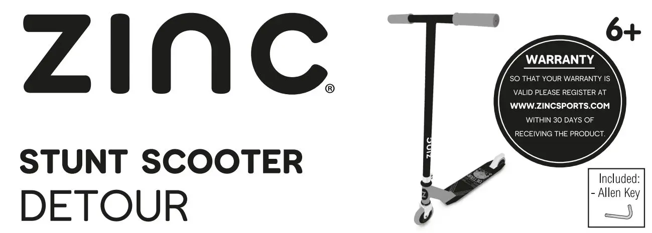 ZINC 7573 Detour Stunt Scooter Instruction Manual