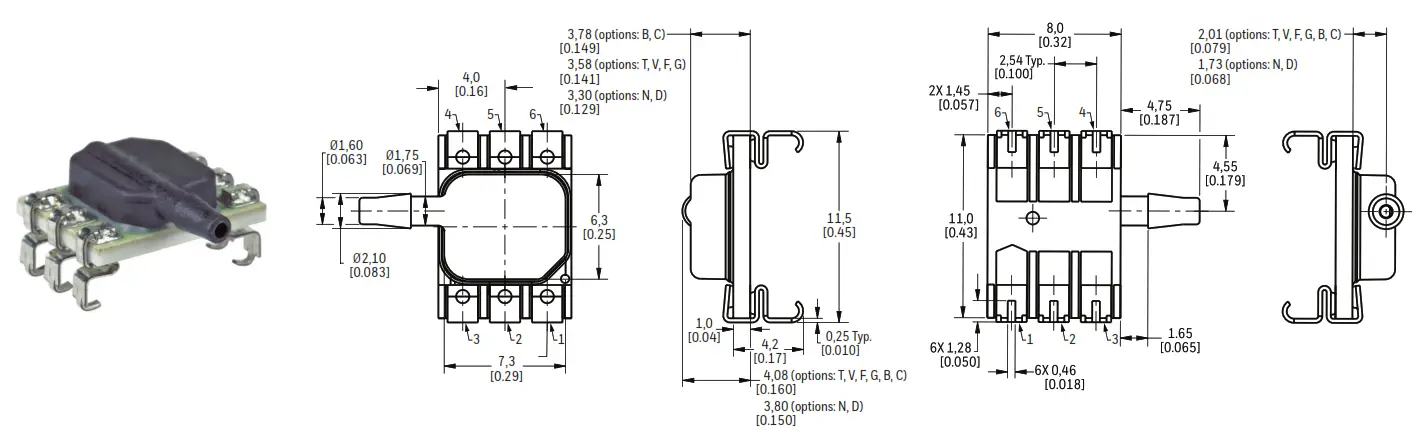 Honeywell 32305127 Basic Amplified Board Mount Pressure Sensors - 01