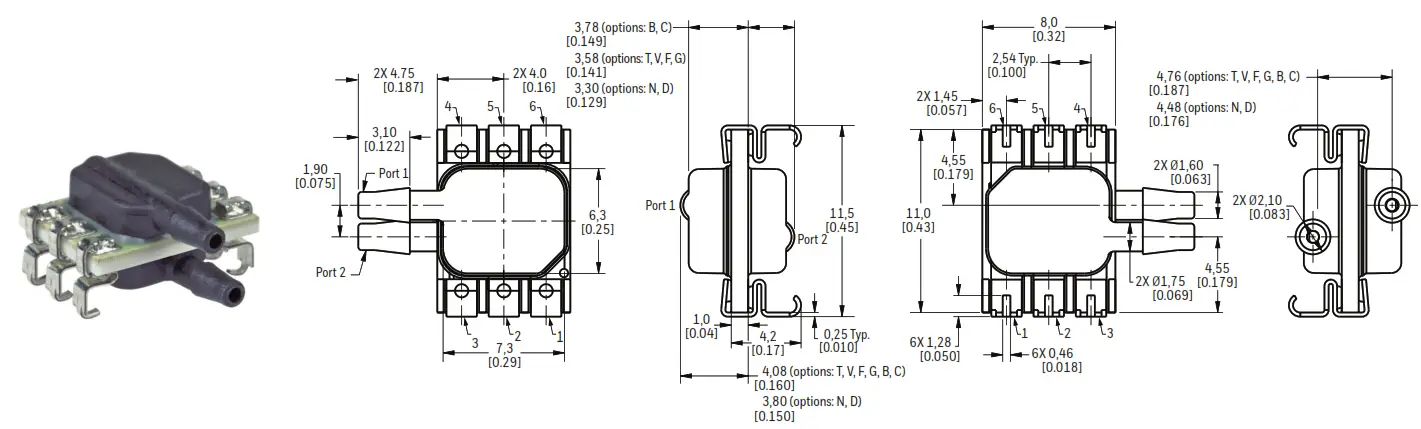 Honeywell 32305127 Basic Amplified Board Mount Pressure Sensors - 02