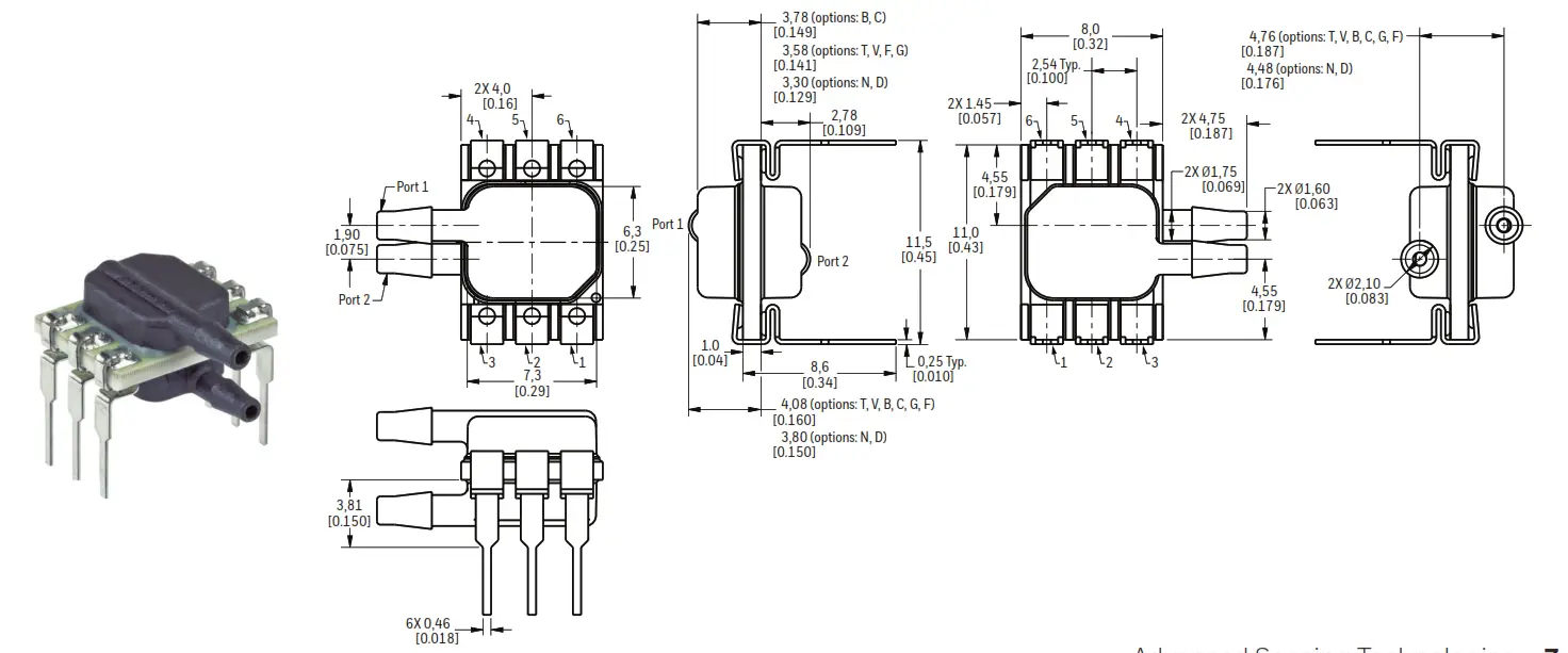 Honeywell 32305127 Basic Amplified Board Mount Pressure Sensors - figdf