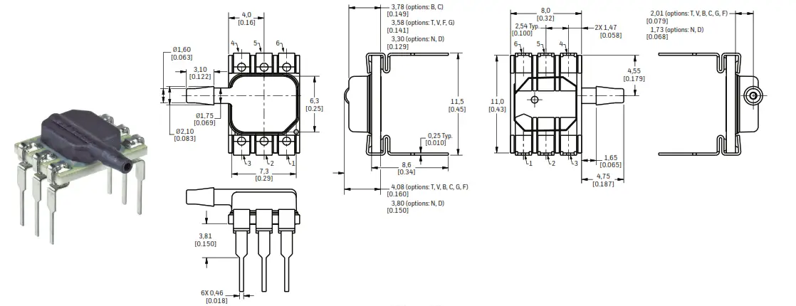 Honeywell 32305127 Basic Amplified Board Mount Pressure Sensors - figf