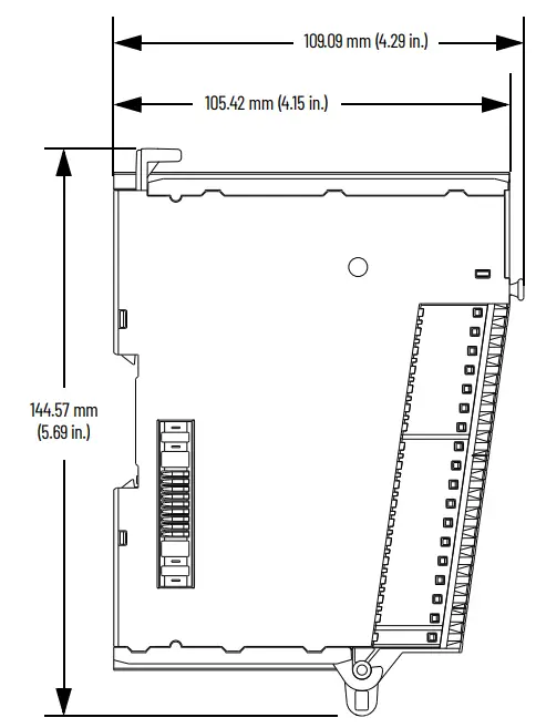 Allen Bradley 5069 IB16 Compact 5000 Digital 16 point Sinking Input Modules - Dimensions 1