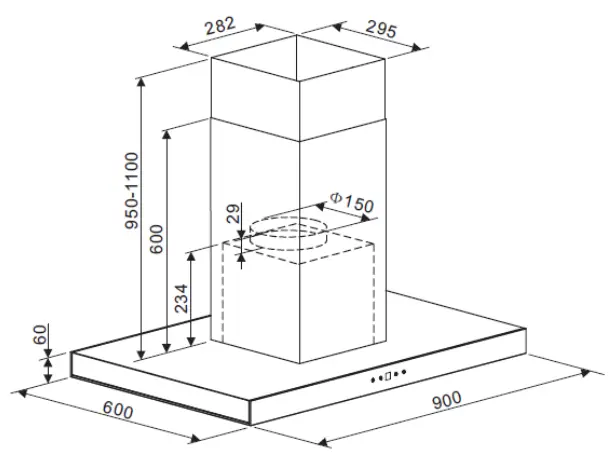 Robinhood-RIJ3CL9BKDC-Island-Rangehood-90cm-Black-DC-Motor-FIG1