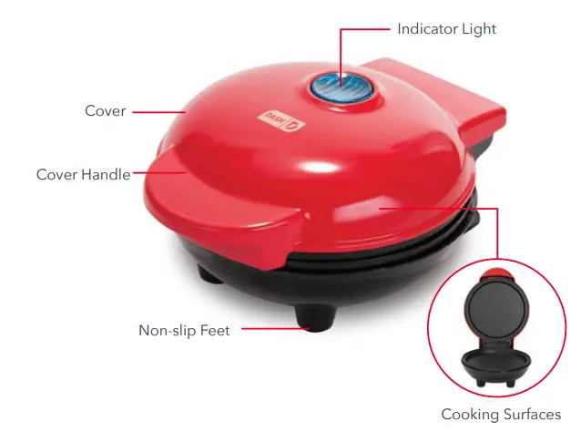 DASH Mini Maker Electric Round Griddle for Individual Pancakes-1