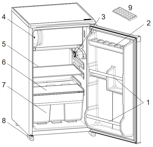 GODDESS RSE084GW8SF Single Door Refrigerator Overview