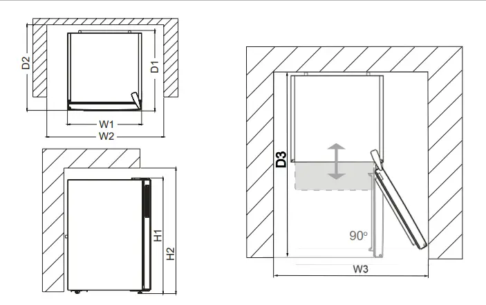 GODDESS RSE084GW8SF Single Door Refrigerator Installation