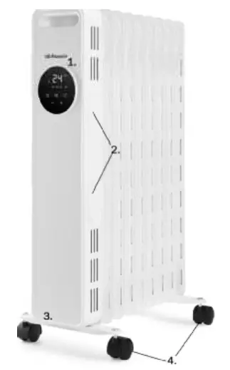 Orbegozo RAD 2010 Electric Oil Filled Radiator - Parts description 2