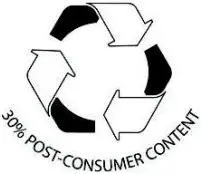 30% POST-CONSUMER CONTENT
