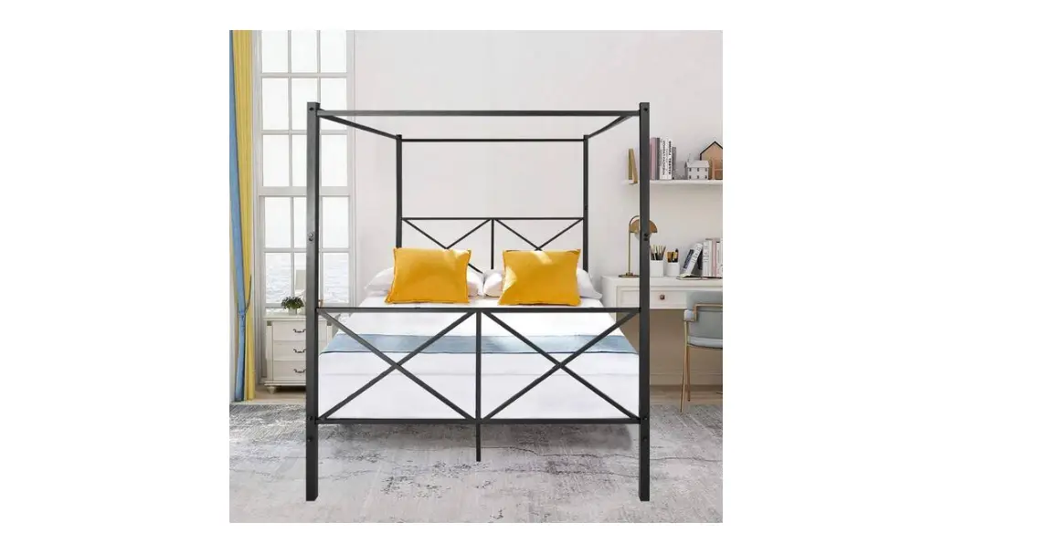 Ahokua Bf-747f 55 In W Black Non Upholstered Metal Frame Instruction Manual