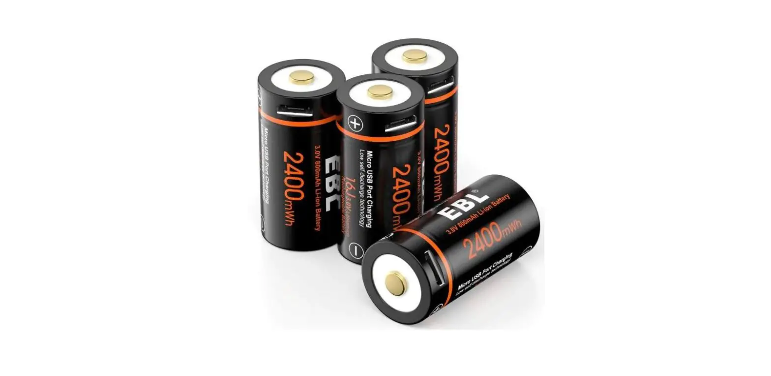 Ebl Cr123a 3v Lithium Battery 4 Pack With Micro Usb Cable User Guide