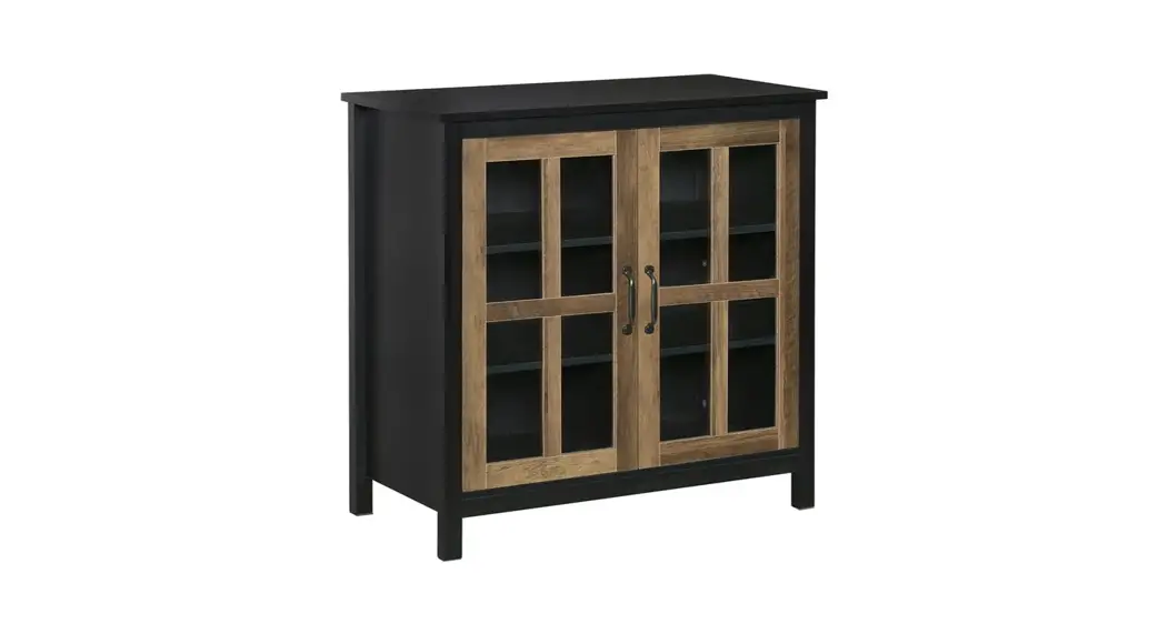 Homcom 835-547wt Distressed White And Natural Wood Effect Composite Sideboard Instruction Manual