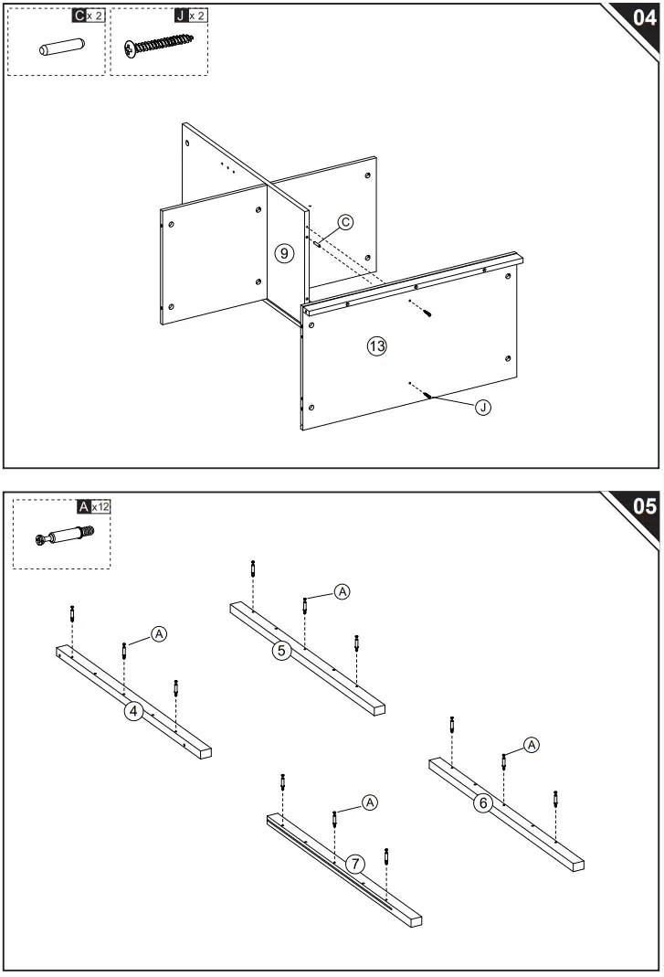HOMCOM 835-547WT Distressed White and Natural Wood Effect Composite Sideboard - fig 3