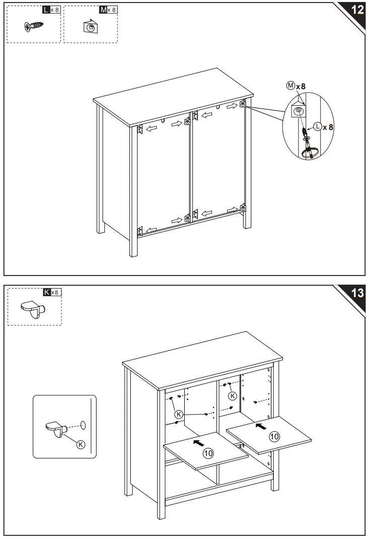 HOMCOM 835-547WT Distressed White and Natural Wood Effect Composite Sideboard - fig 7