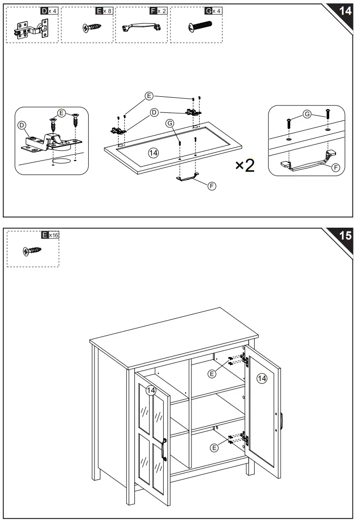 HOMCOM 835-547WT Distressed White and Natural Wood Effect Composite Sideboard - fig 8