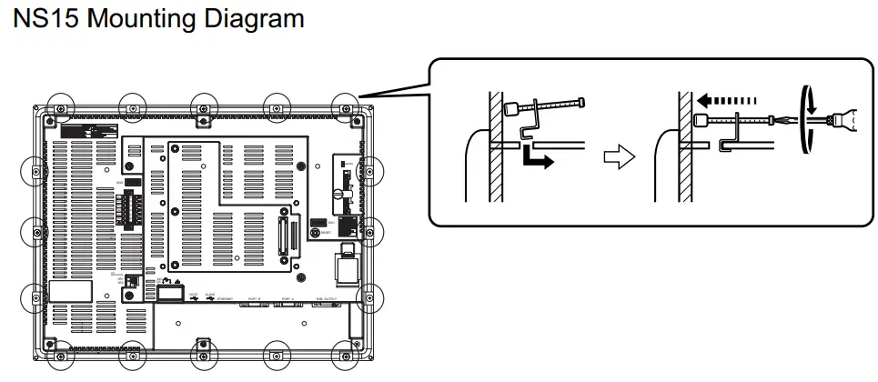 OMRON NS15 NS Series Programmable Terminals - Mounting Diagram