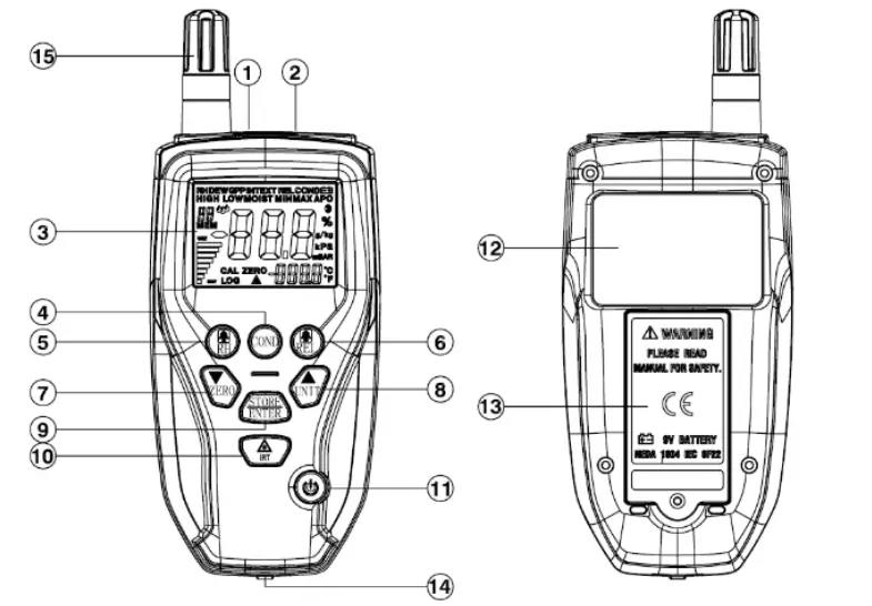TRIPLETT MS475 Moisture Meter Psychrometer IR Thermometer - figure 1