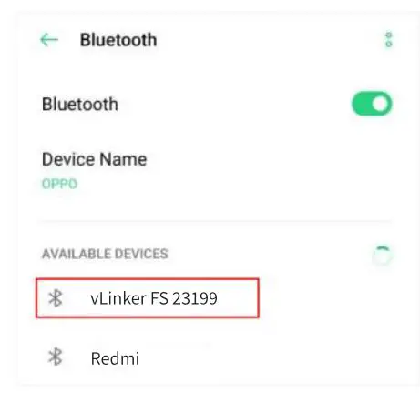 Vgate vLinker FS Bluetooth OBD2 Car Diagnostic Scan Tool - Open the Bluetooth settings. Search for the device